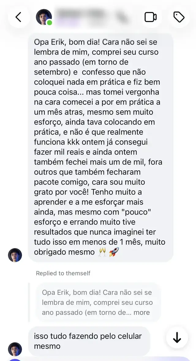 Conversa com aluno da Editify 2