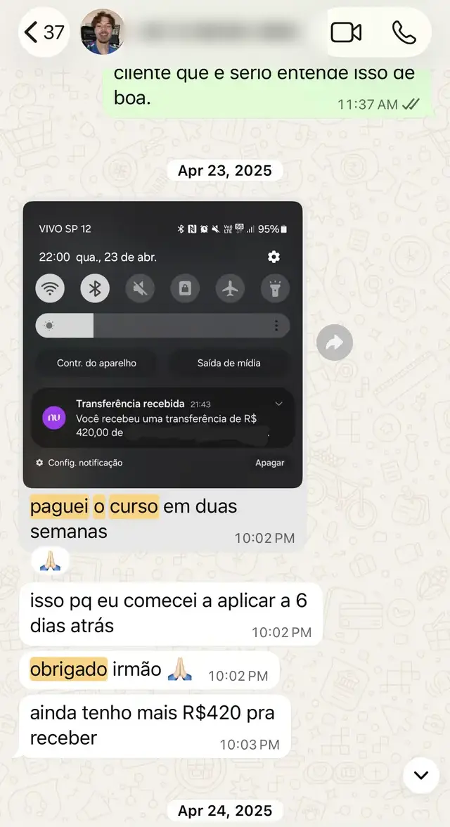 Conversa com aluno da Editify 3