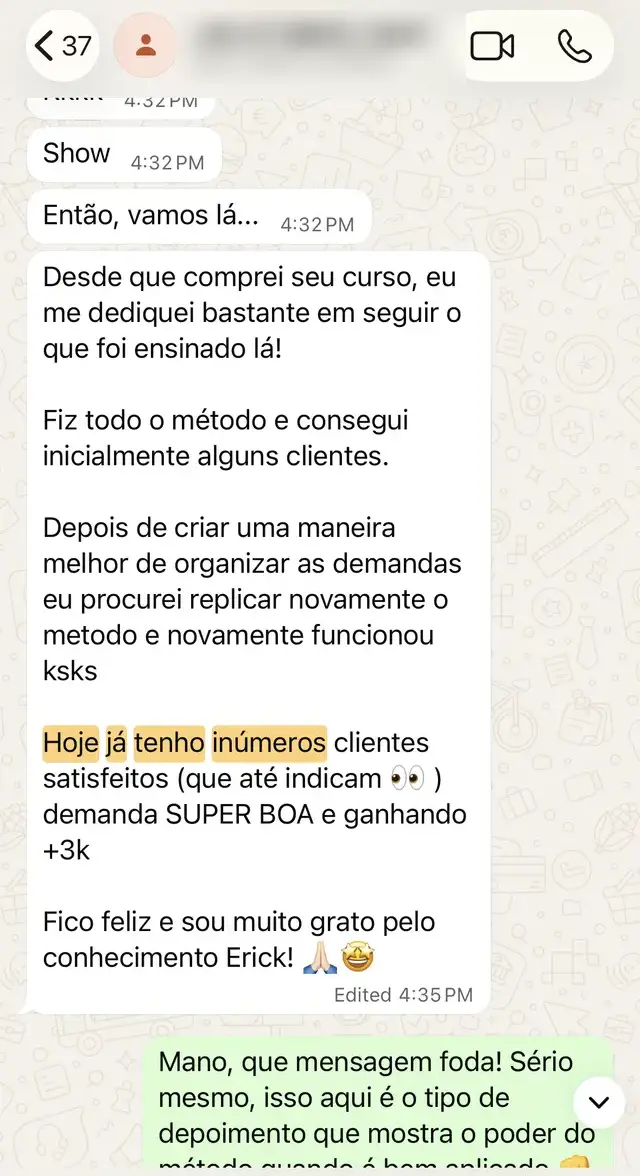 Conversa com aluno da Editify 6