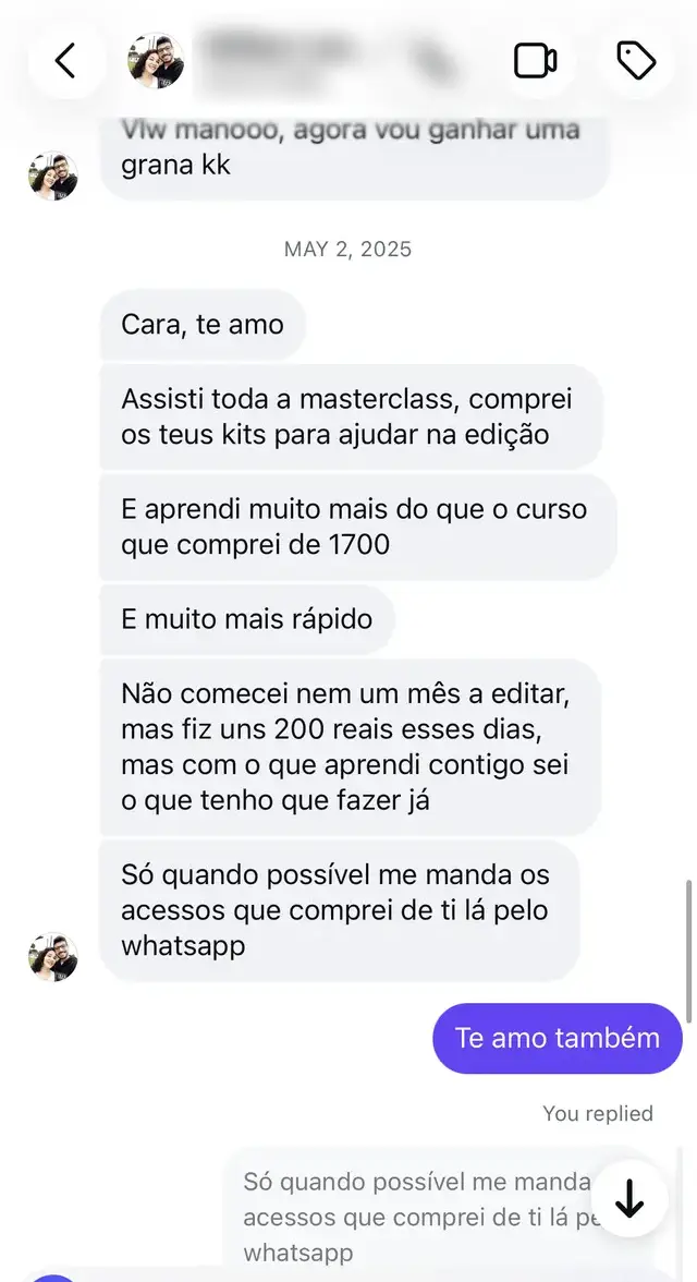Conversa com aluno da Editify 16