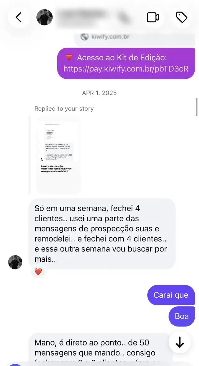 Conversa com aluno da Editify 3