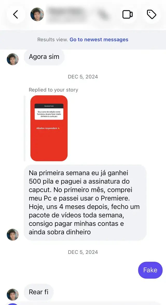 Conversa com aluno da Editify 8