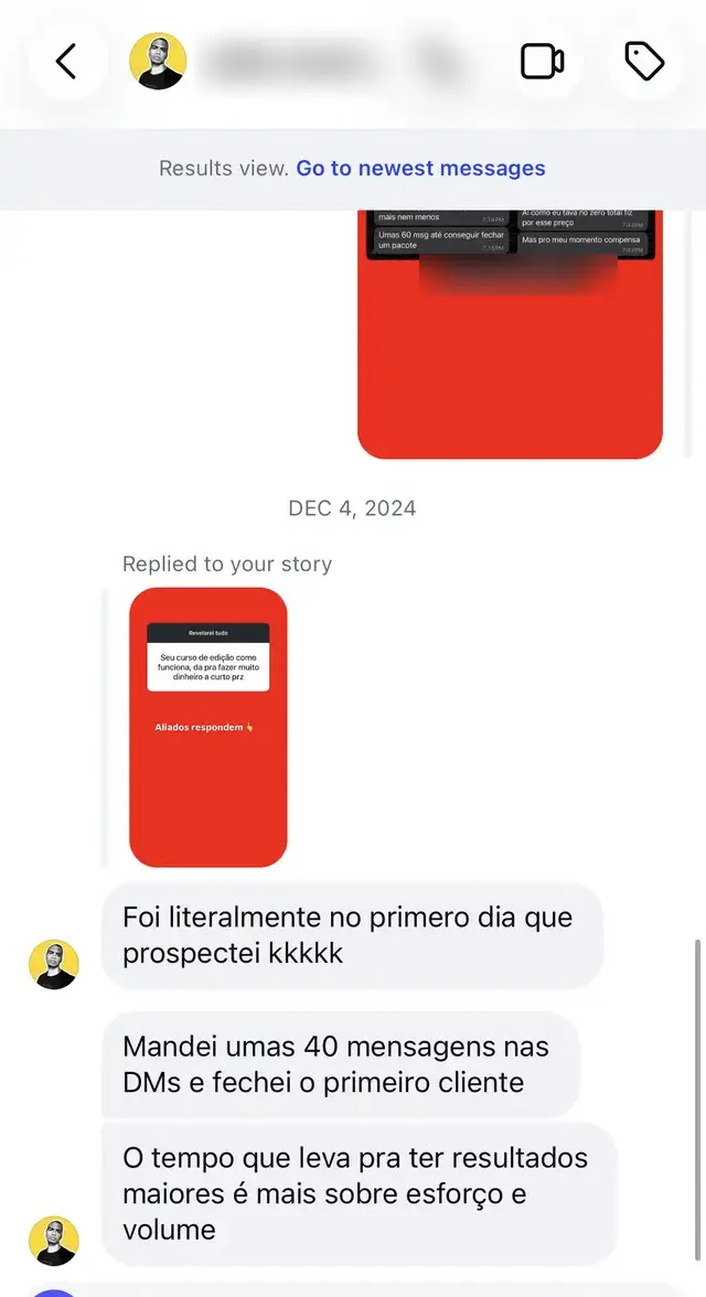 Conversa com aluno da Editify 14