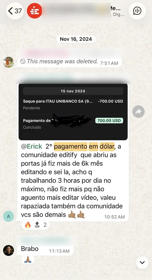 Conversa com aluno da Editify 15