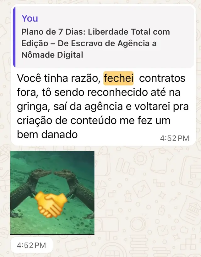 Reconhecido na gringa
