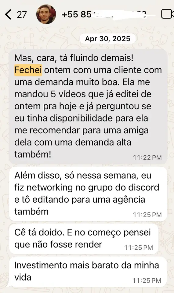 Print de aluno da Editify