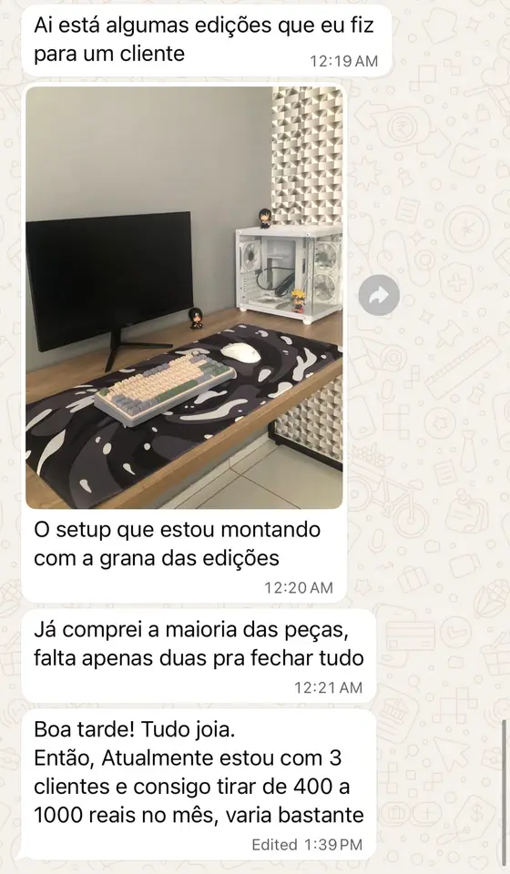 Print de aluno da Editify