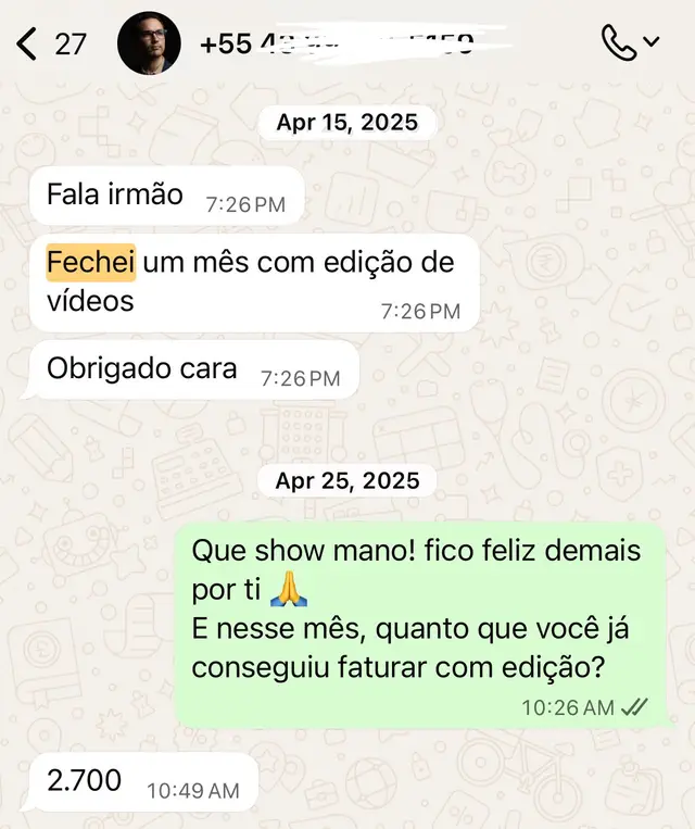 Print de aluno da Editify
