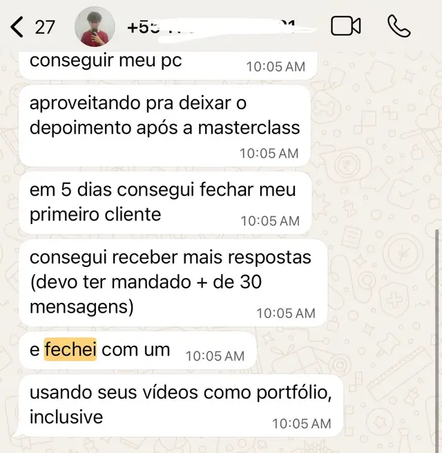Print de aluno da Editify